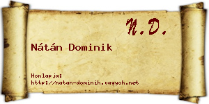 Nátán Dominik névjegykártya