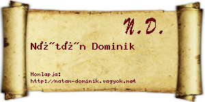 Nátán Dominik névjegykártya